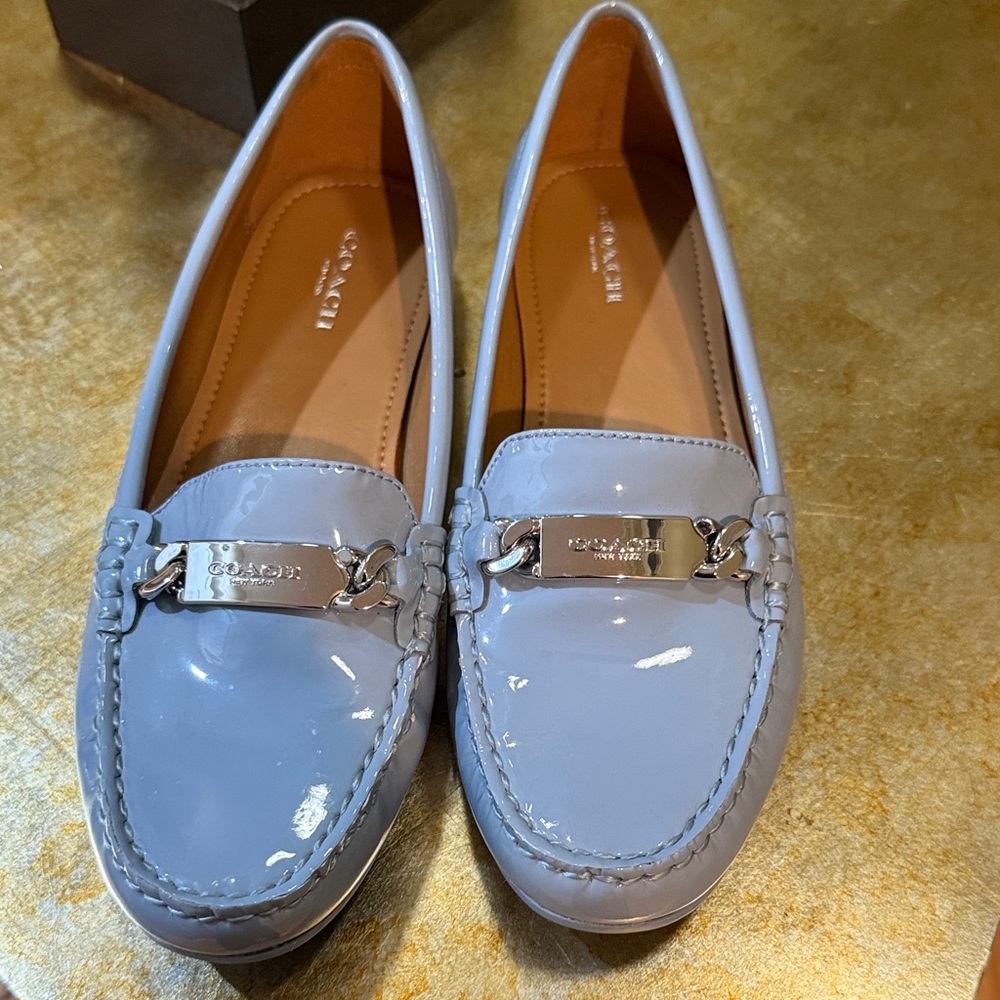 Coach Women's Light Blue Patent Loafers